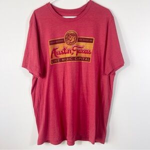Outhouse Designs Austin Texas Live Music Capital T Shirt Red XXL